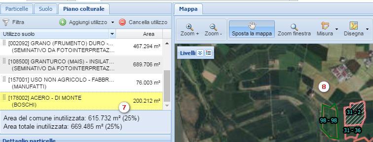 Dopo aver salvato, si ritorna alla videata principale in cui è possibile visualizzare le seguenti variazioni: 7) Campo Area => ora è valorizzato.