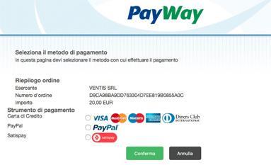 Le modalità di incasso con Satispay ON Line Sistema di pagamento integrato direttamente tramite nostro gateway
