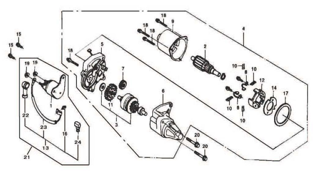 MOTORE ELETTRICO - STARTER MOTOR 12 CODICE - CODE DESCRIZIONE - DESCRIPTION QT 1 LC 301000157000 CONTACTOR ASSY 1 2 LC E30123155000 ARMATUR COMPL.