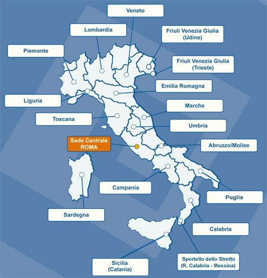 Copertura territoriale Sede APRE Roma e