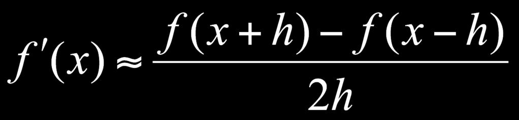 Derivata discreta La derivata può essere approssimata tramite una