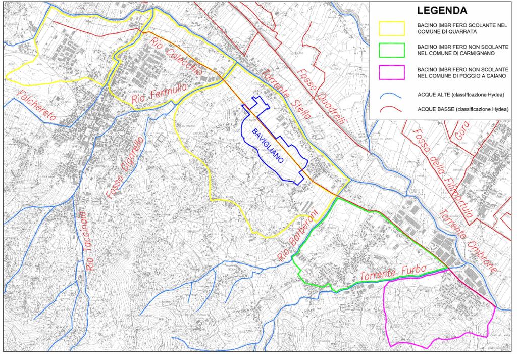 RELAZIONE TECNICA -INTEGRAZIONI AREA 1 AREA 2 AREA 3 Figura 1- Bacino idraulico del Fosso Colecchio - Pertanto nella schematizzazione idraulica sono state considerate esclusivamente le tre aree in