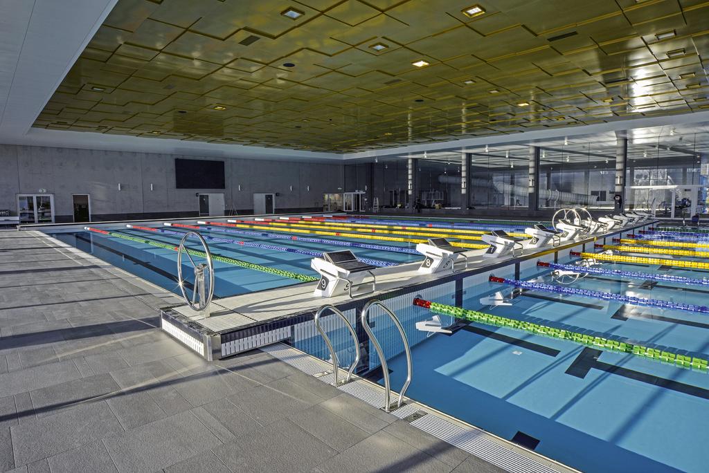 PUBBLICHE E SPORTIVE Piscine Castiglione, conosciuta nel mondo con il marchio Myrtha Pools, è partner ufficiale FINA e da oltre venti anni realizza le piscine per i più importanti eventi sportivi