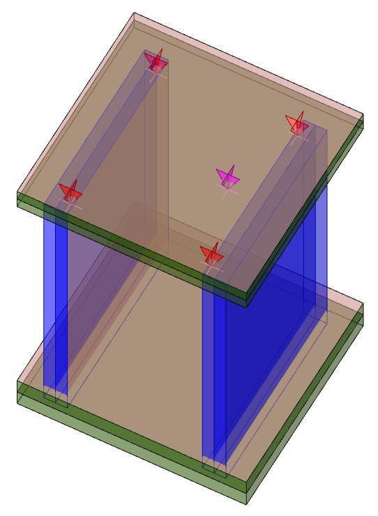 Carichi concentrati ascensore soletta piano terra Si rimanda ai disegni esecutivi e al Fascicolo