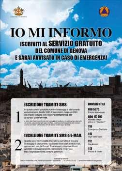 Servizio di informazione in tempo reale con sms o notifiche del servizio tramite la app io non rischio, riguardo agli avvisi di allerta meteo e di protezione civile, per tutto il territorio cittadino.