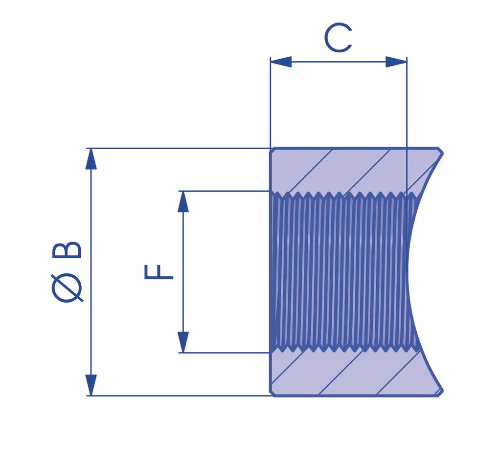 BORCHIA PORT - ANSCHLUSS BOSSAGE - ROSCA NBBORSG1/8SM F B C kg 1/8 16 10 0,010 DADO AUTOBLOCCANTE SELF-LOCKING NUT - SELBSPERRENDE MUTTER ÉCROU AUTOBLOQUANT - TUERCA AUTOBLOQUEANTE NBDAK01015SM A B C