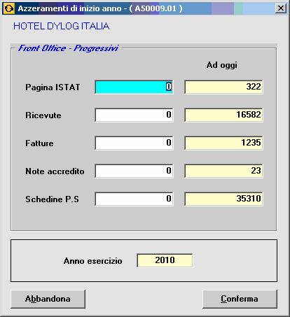 2.1 Procedura automatica 2.1.1 Procedura automatica senza avviso sulla necessità di effettuare gli azzeramenti di inizio anno 1 Premessa I PASSI OPERATIVI CHE SEGUONO DEVONO ESSERE EFFETTUATI