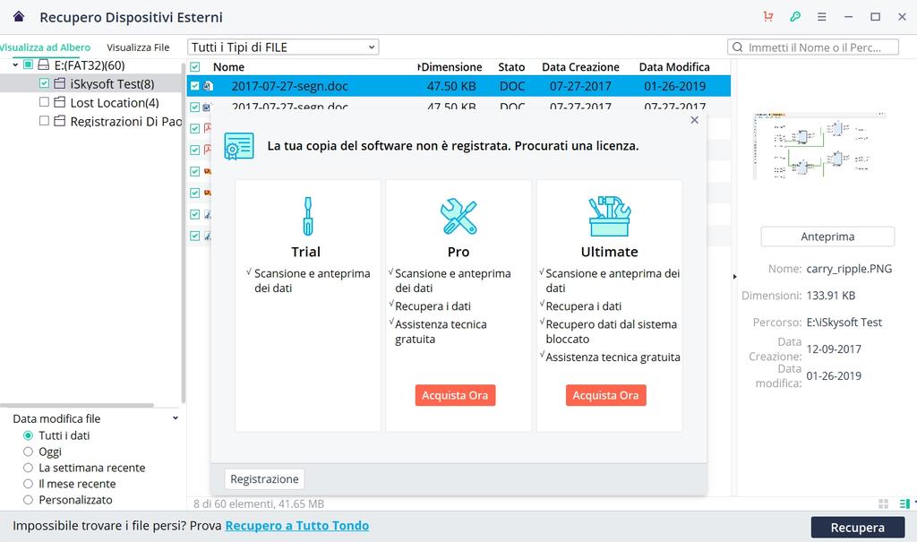 Purtroppo, file, come provvederà se non avete il programma ancora scaricato stessolaaversione comunicarvi Pro, una non volta potrete cliccato procedere su "Recupera".