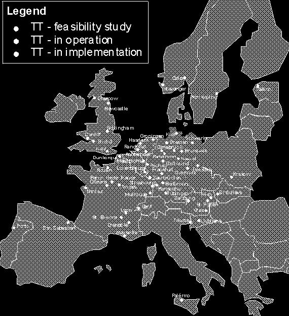 Il tram-treno in Europa nel 2002 3 sistemi in esercizio 2 sistemi in realizzazione 57 studi di fattibilità