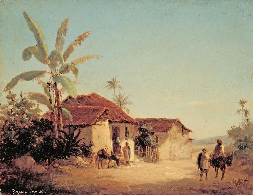 CAMILLE PISSARRO PAESAGGIO TROPICALE (cm 32x24) Periodo giovanile: ECLETTISMO Caratteri psicologici: masse e volumi a sinistra,