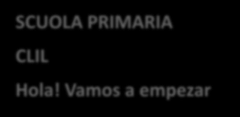 DELL INFANZIA Give me five SCUOLA PRIMARIA CLIL Hola!