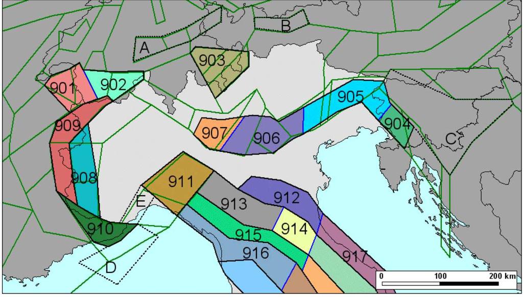 Zonizzazione sismogenetica ZS9 per il nord Italia In dipendenza della presenza di estesi fronti di accavallamento nel sottosuolo della pianura padana e delle zone limitrofe, geodinamicamente attivi,