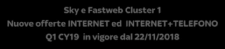 Sky e Fastweb Cluster 1 Nuove offerte INTERNET ed