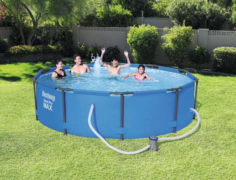 PISCINE STEEL PRO MAX Materiale TRITECH Facile da assemblare Valvola di drenaggio Banda in PVC a 3 strati per supportare la struttura Struttura in