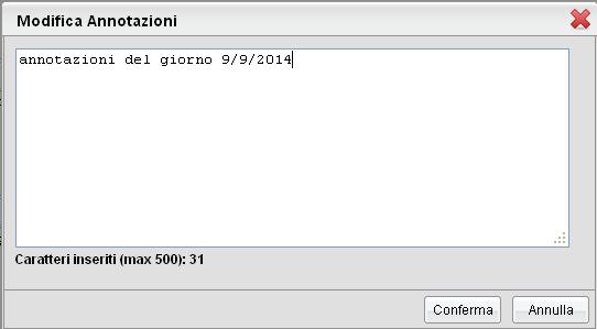 Al salvataggio di un'annotazione, questa sarà seguita tra parentesi dal nome del docente che l'ha inserita. Promemoria La tab Annotazioni, consente l immissione libera di promemoria riguardanti ad.