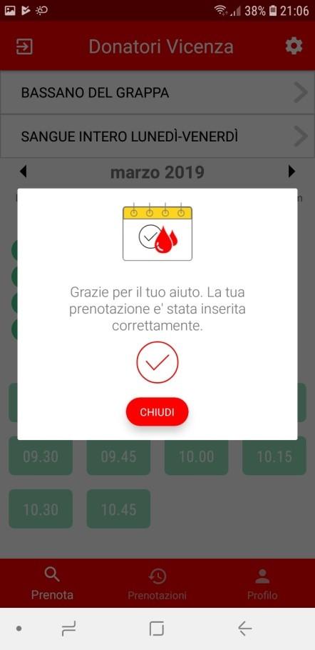 Pochi semplici passaggi per prenotare la propria donazione che, nell esempio precedente, abbiamo fissato per il giorno MERCOLEDI 27 MARZO