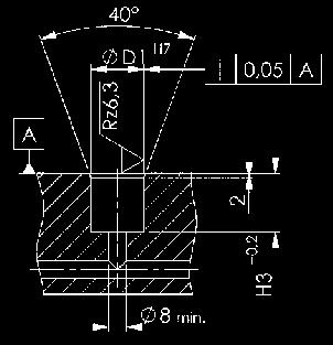 di 3 bar al rilascio. Rispettare la sezione del tubo di mandata. Dimensioni di montaggio: Tabella dimensionale: N.