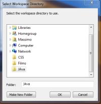 Ogni progetto è all interno di una directory con lo stesso nome del progetto All interno del workspace sono salvate anche le impostazioni di Eclipse Primo Avvio Al primo avvio verrà