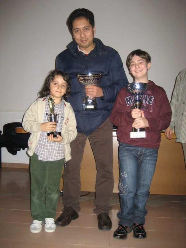 ROCCA PRIORA: IL FILIPPINO VUELBAN LA SPUNTA NEL TORNEO DI SANTA CECILIA Il MI filippino Virgilio Vuelban (al centro coi baby vincitori degli altri due open - foto http://www.scacchiroccapriora.