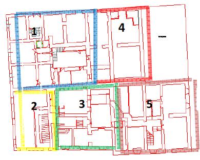 La conformazione rispecchia i caratteri formali della tradizione costruttiva Aquilana con impianto del 1931, parti