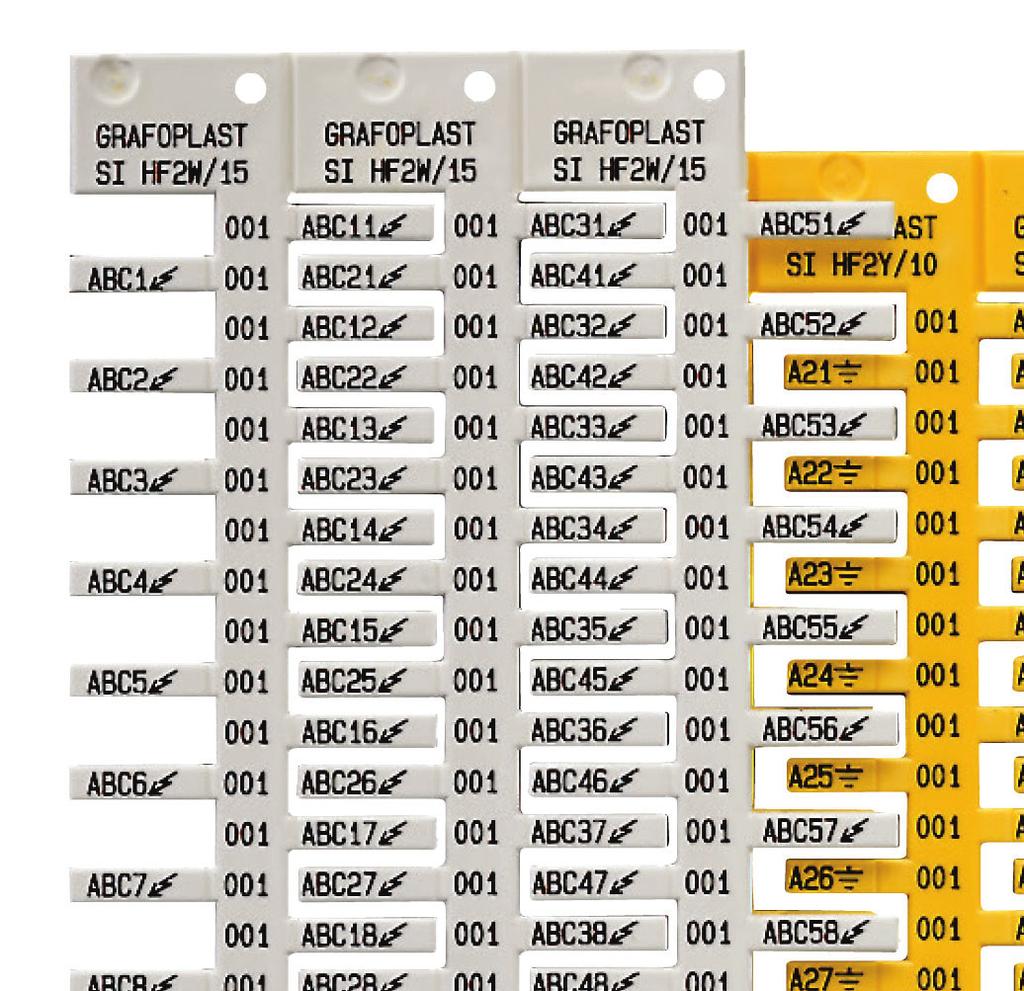 TESSERE PER CAVI TIPO DIMENSIONI CONFEZIONE Ø ESTERNO BIANCO GIALLO SPECIFICHE 10 x 4 mm 960 unità -