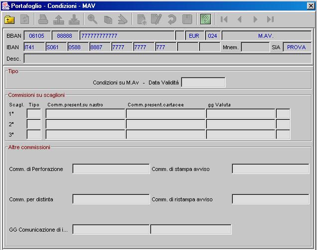 1.3.2. Dettaglio Condizioni MaV La finestra Dettaglio Condizioni MaV (Immagine 12), visualizza le condizioni M.aV. del rapporto selezionato nella cartella Rapporti.