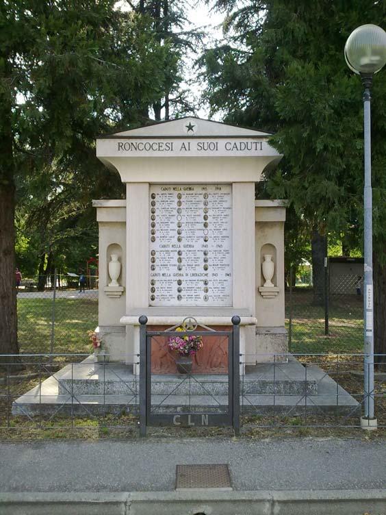 RE Cavazzoli, Roncocesi, Sess Ai Caduti Il progetto del monumento è del professor Ovidio Fontanesi.