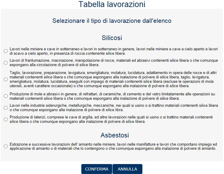 Compilazione nuova denuncia di silicosi/asbestosi online Gestione per conto dello Stato Il datore di lavoro deve corredare la denuncia dei riferimenti del certificato di malattia professionale