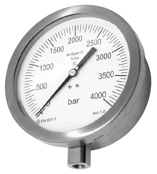 INDICATORI DI PRESSIONE A MOLLA TUBOLARE SOLID FRONT SERIE SGD14 SOLID FRONT TUBE SPRING PRESSURE GAUGES SERIES SGD14 DESCRIZIONE I manometri a fronte solido della serie SGD14 sono costruiti in