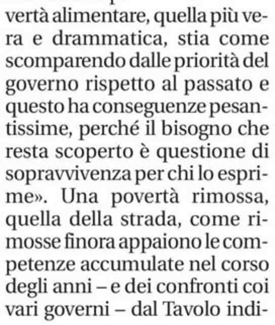 Che oggi, però, a fronte dell aumento degli affamati rischiano invece di assottigliarsi vertiginosamente.