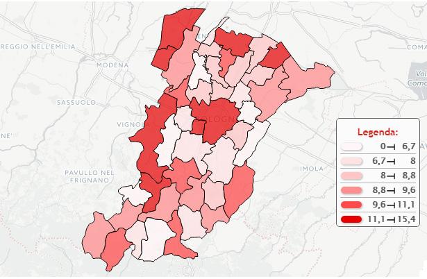 Distretti Appennino Bolognese N Tabella 1.5 Popolazione residente straniera per classe di età e Distretto di residenza, 2016 0-14 anni 15-44 anni 45-64 anni 65-74 anni 75 anni Totale % su pop.