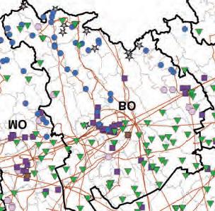 Grafico 4.3 Distribuzione territoriale degli impianti di generazione elettrica autorizzati in Provincia di Bologna (2014). (Fonte: Arpae.