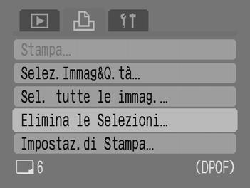 Selezione delle immagini per la stampa (DPOF) Effettuare le impostazioni. Premere i pulsanti qr per selezionare [OK], quindi premere il pulsante m.