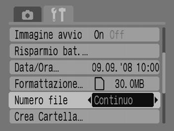 Modifica delle funzioni Risparmio bat. durante lo scatto È possibile cambiare il momento in cui lo schermo si spegne automaticamente durante lo scatto (pag. 118).