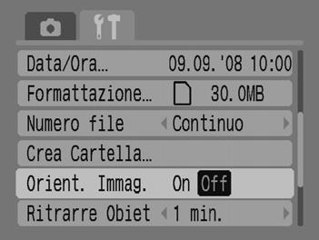 Le immagini che verranno scattate verranno salvate nella nuova cartella. Creazione di cartelle per data e ora È possibile impostare la data e l'ora per la creazione di cartelle.