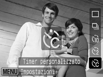 $ Personalizzazione dell'autoscatto È possibile impostare il ritardo (0 30 secondi) e il numero di scatti (1 10). Premere il pulsante p. Selezionare.