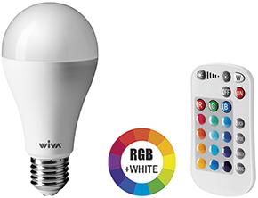 LAMPADE WIVA LED BASIC GOCCIA OPALE RGB+WHITE E27 E27. 20000h. Luce RGB + WHITE 3000K.