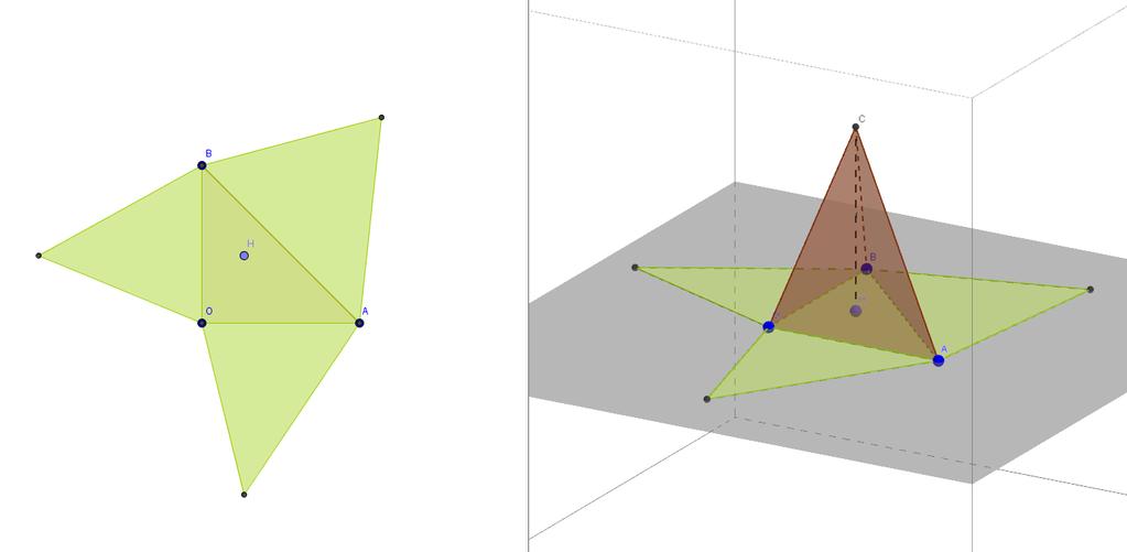 Muoversi per simulare Una piramide OABC ha per base un triangolo isoscele e rettangolo e altezza uguale al cateto