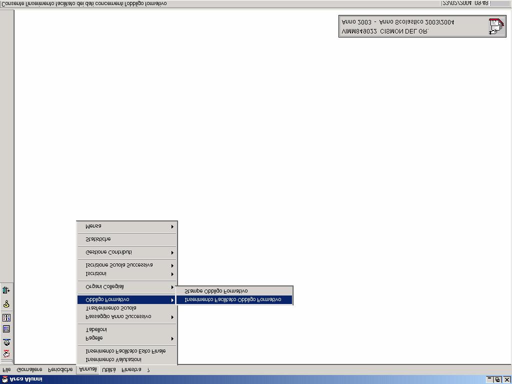 Selezionare il menù Annuali e cliccare sulla voce Obbligo Formativo ed il