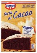 PREPARATO CAMEO e grammature un esempio: per torta al cacao 448 g FETTE BISCOTTATE MISURA dolcesenza, fibrextra integrale 320 g 2,20