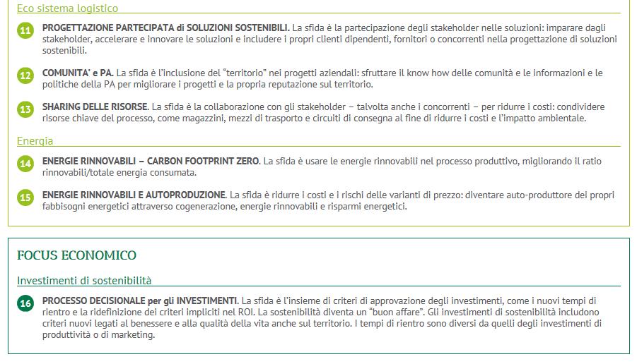 Le 21 sfide della logistica sostenibile