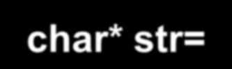 scanf(char* format, ); char* str= ciao \n ; printf(str); printf( str=%s,str);