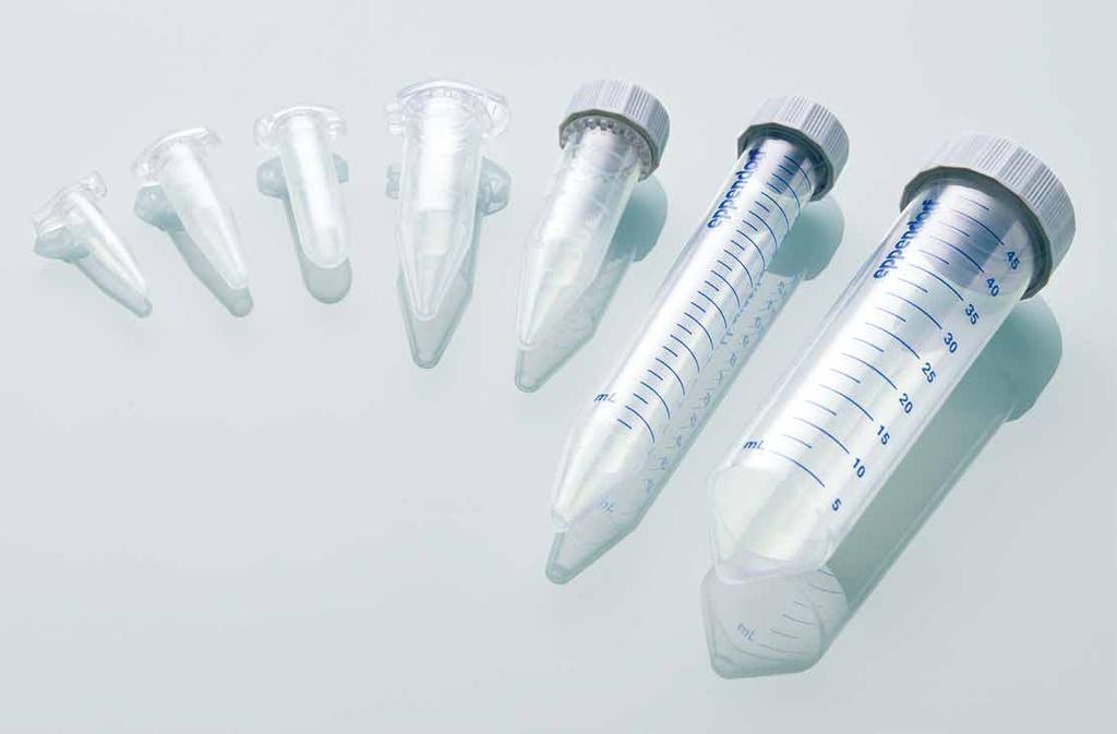 2 Eppendorf Conical Tubes Eppendorf Tubes Le migliori prestazioni per i tuoi campioni Gli Eppendorf Conical Tubes da 15 ml e 50 ml ampliano il range di volume delle provette per microcentrifuga