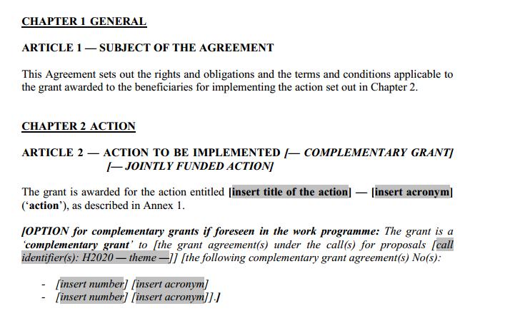 GRANT AGREEMENT