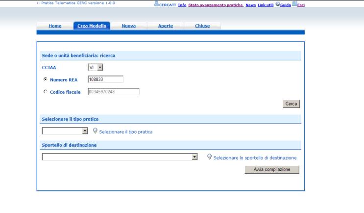 REA o il codice fiscale dell impresa richiedente e premere il tasto Cerca (il sistema attinge i dati automaticamente dal Registro Imprese selezionare l unità beneficiaria) 4.