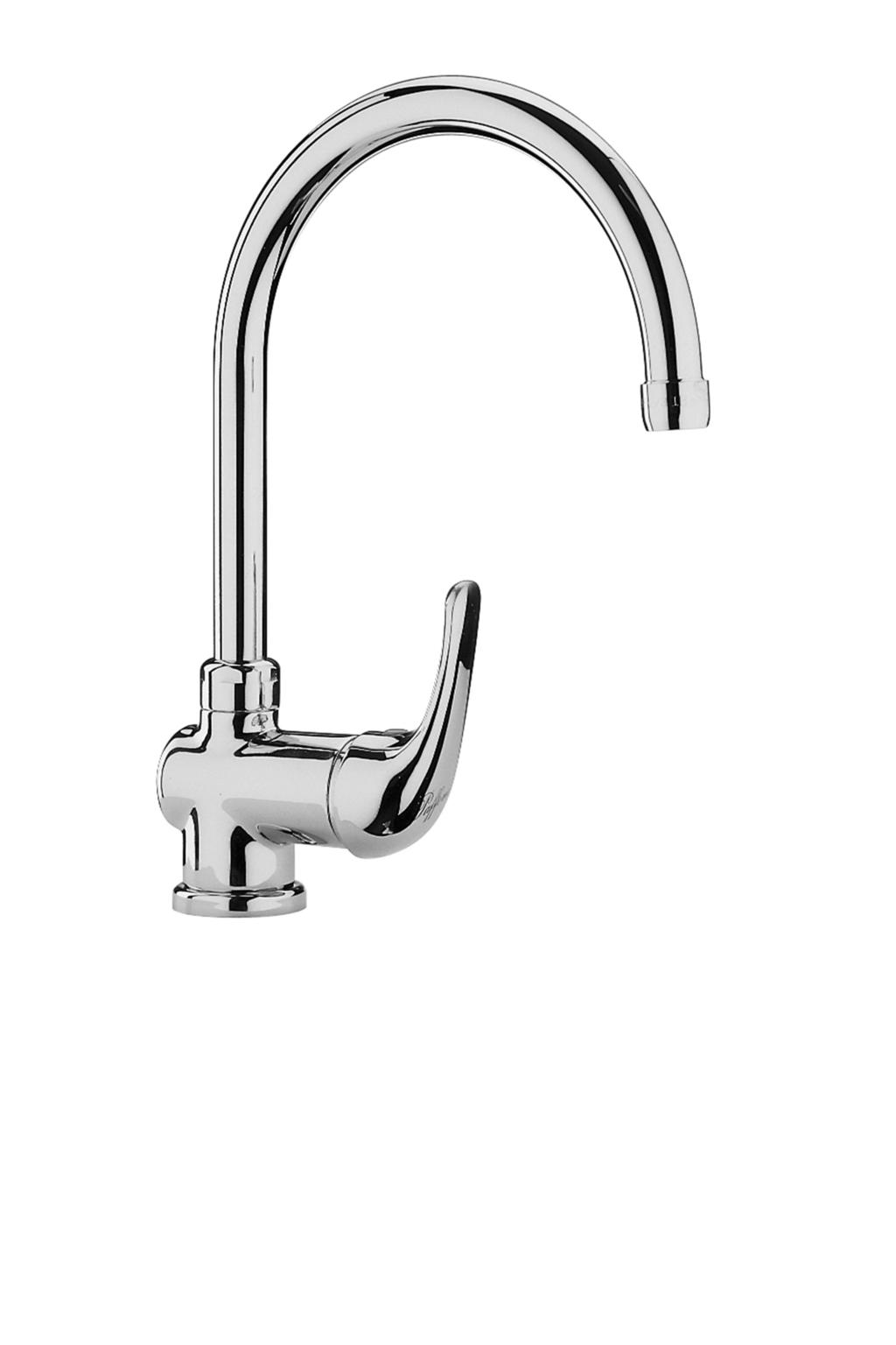 134 79 115 Miscelatore lavello a muro completo di: aeratore M22x1 deviatore supporto a muro snodato normale doccia Trieste Bis e flessibile Wall sink mixer complete with: aerator M22x1 diverter