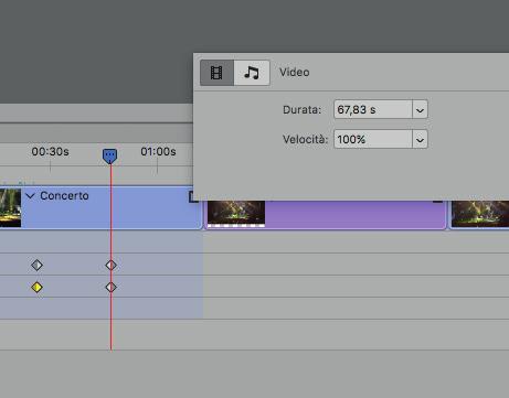 Creare un video con la Timeline Il file inserito appare di colore