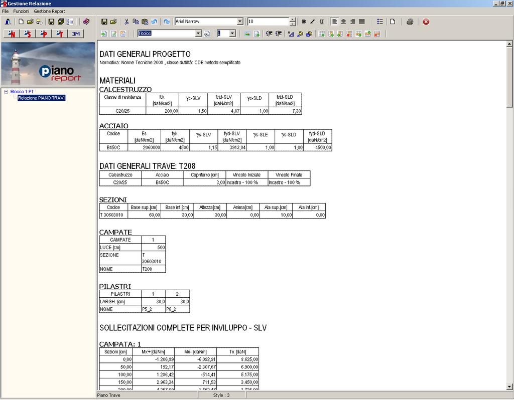 1.2.3 9 Collegamento con Piano Travi e Pilastri La procedura di stampa della relazione di un lavoro di Piano Trave, Piano Pilastri e Piano Sisma apre Piano e crea automaticamente un nuovo lavoro