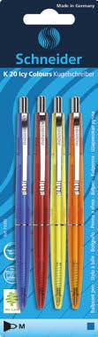 K 20 Icy Colours Penna a sfera in materiale traslucido dai colori vivaci Refill M sostituibile con punta in acciaio inox resistente all'usura Colore