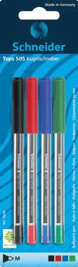 Tops 505 Penna a sfera dotata di cappuccio con clip Colore del cappuccio = colore dell'inchiostro Punta in acciaio inox resistente all'usura